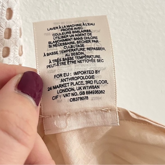 Anthropologie HD in Paris Georgia Eyelet Lace Dress in White size 4 - Picture 11 of 13